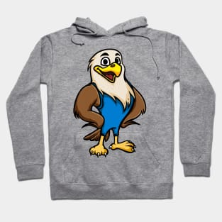 Cute Anthropomorphic Human-like Cartoon Character Bald Eagle in Clothes Hoodie